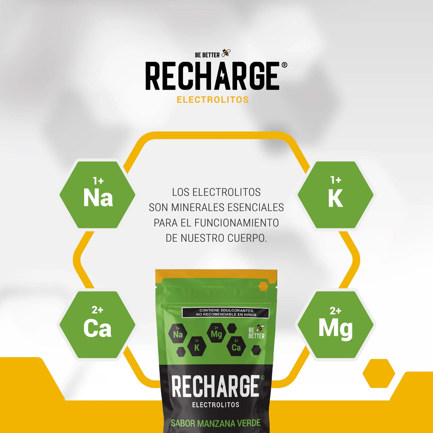 RECHARGE ELECTROLITOS EN POLVO MANZANA VERDE