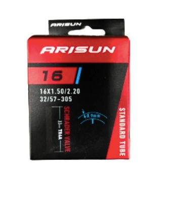 CAMARA MTB ARISUN 16X1.5 2.2 VALVULA AMERICANA