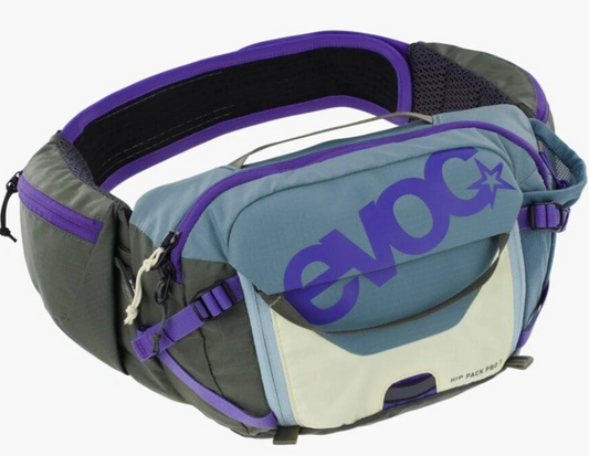 Cangurera EVOC Hip Pack Pro 3 + bolsa de hidratacion 1.5LT Violet – Dark olive