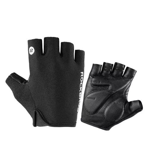 GUANTES ROCKBROS MEDIO DEDO NEGROS - M