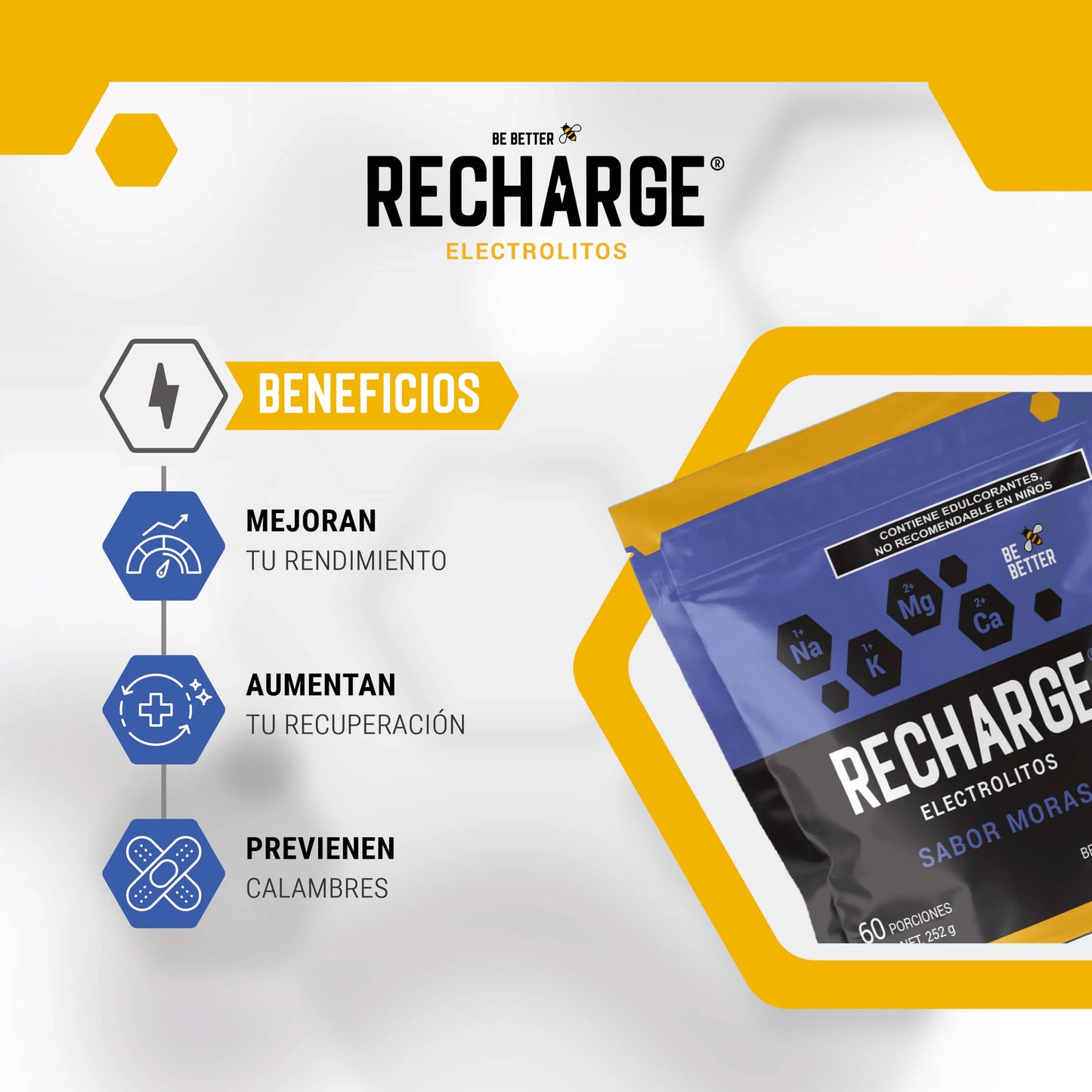 RECHARGE  ELECTROLITOS EN POLVO MORAS