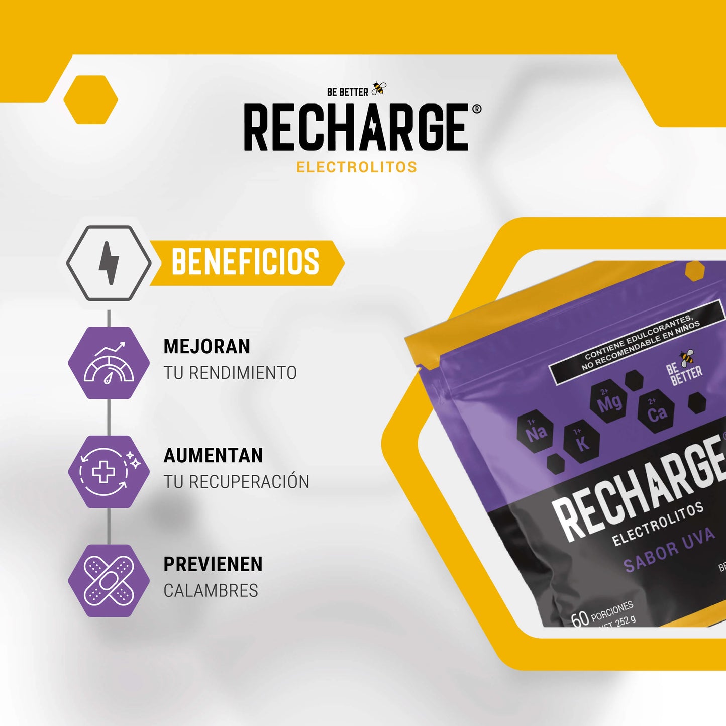 RECHARGE ELECTROLITOS EN POLVO UVA
